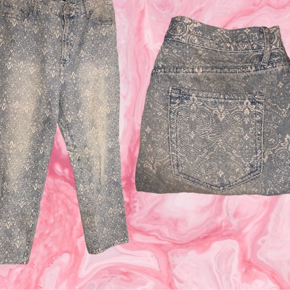 Bandana light washed printed jeans